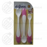Difrax voedingslepel set roze 3-delig