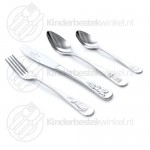 Animals children's cutlery steel 4-pieces (Keltum)