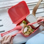 Lunch box cutlery set Candy Ready nature coral