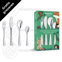 Bosvriendjes kinderbestek set rvs 4-delig Bosvriendjes kinderbestek set rvs 4-delig