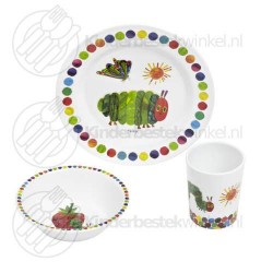 Rupsje Nooitgenoeg kinderservies melamine 3-delig Rupsje Nooitgenoeg kinderservies melamine 3-delig