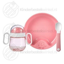 Mio baby tableware set deep pink 3-pieces