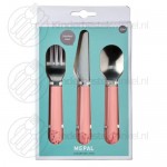 Mio kinderbestek deep pink 3-delig