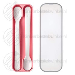 Mio feeding spoon set deep pink 2-pieces Mio feeding spoon set deep pink 2-pieces