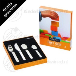 First Step kinderbestek set glans 4-delig First Step kinderbestek set glans 4-delig