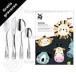 Dieren kinderbestek set edelstaal 4-delig (WMF)