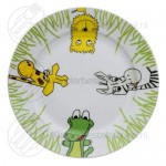 Safari kinderservies set porselein rvs 6-delig