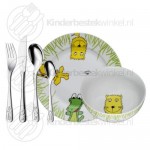 Safari kinderservies set porselein rvs 6-delig
