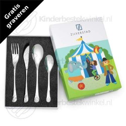 Circus children's cutlery set steel 4-pieces
