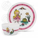 Prinses kinderservies set porselein rvs 5-delig Prinses kinderservies set porselein rvs 5-delig