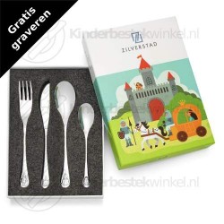 Knights and princesses children's cutlery set steel 4-pieces Knights and princesses children's cutlery set steel 4-pieces